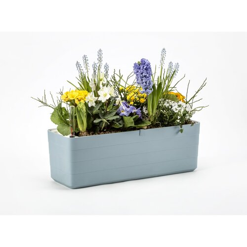 Plastia Berberis 80 önöntöző virágláda, szürkés- kék + fehér
