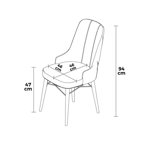 Set de scaune de sufragerie Pare Anthracite andBlack, 4 bucăți