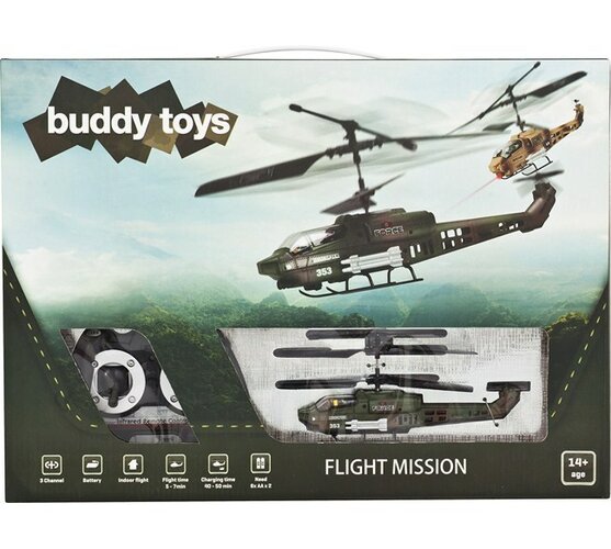 Vnitřní tříkanálový 17 cm vrtulník, 2ks, Buddy Toy, vícebarevná
