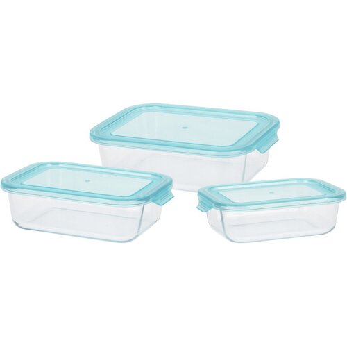 Set of glass jars with lids, 3 pcs