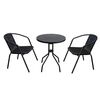 Set mobilier de grădină masă + 2 scaune, negru