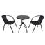 Set mobilier de grădină masă + 2 scaune, negru