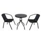 Set mobilier de grădină masă + 2 scaune, negru