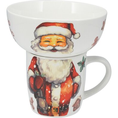 Santa reggeliző szett, 2 db, porcelán