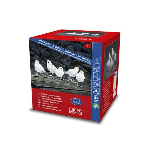Bożonarodzeniowe dekoracje zewnętrzne Ptaszki, 40 LED, 5 szt.