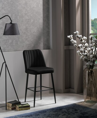 Set de scaune de bar Vento Black and Black, 2 buc.