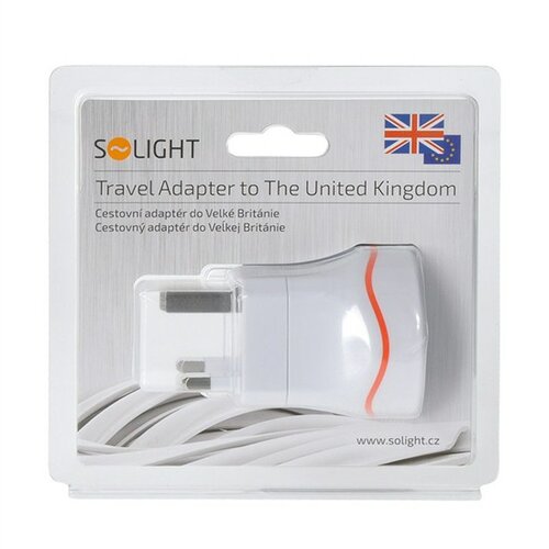 Solight PA01-UK Cestovní adaptér pro použití ve Velké Británii, bílá