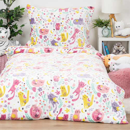 Lenjerie de pat din microflanel 4Home PlayfulPaws, 140 x 200 cm, 70 x 90 cm