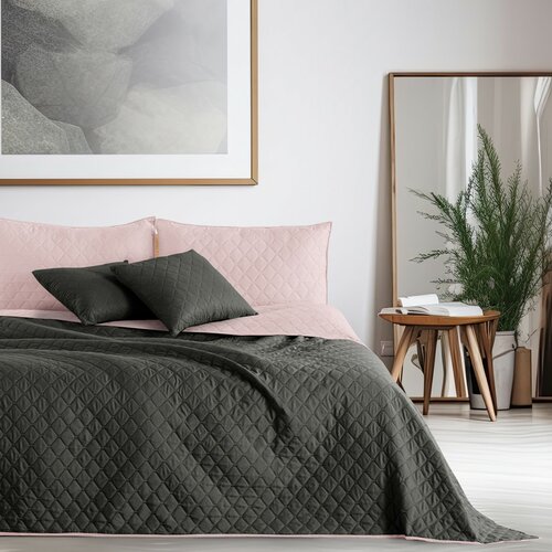 DecoKing Prekriv za postel Axel roza/jeklena, 170x 210 cm