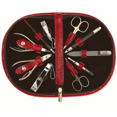 Kellermann 5224 ženski set za manikuro vzorecnožna koža, rdeča