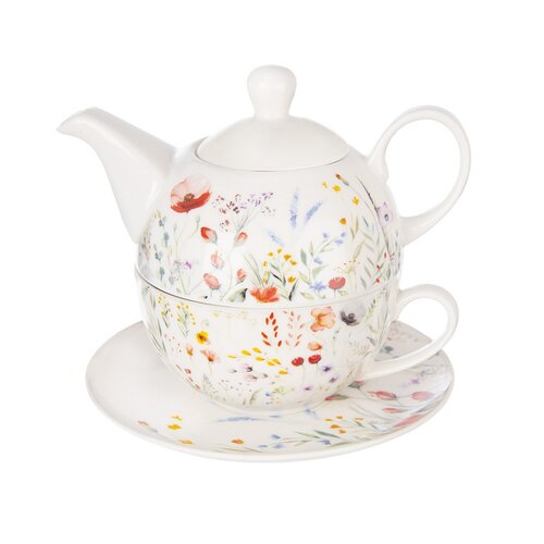 Orion Porcelanowy zestaw do herbaty Mak, 3 szt.