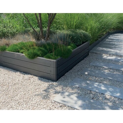 Hochbeet BASE WOODY Anthrazit, 75,6 x 25 x 75,6 cm