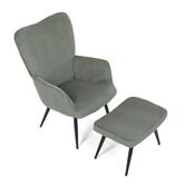 Relaxační křeslo s podnožkou L7285 GRN6, zelená