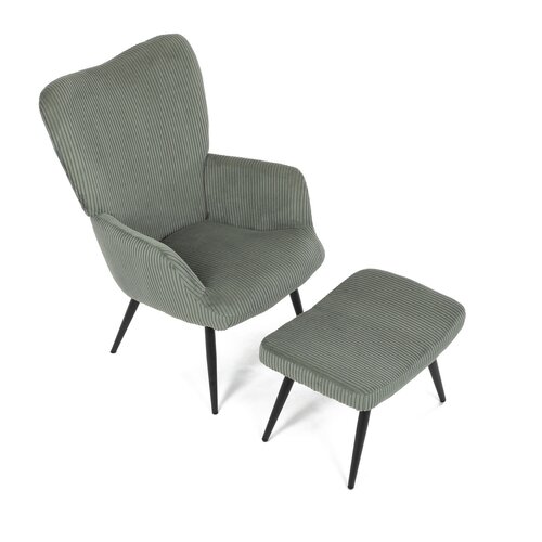 Relaxačné kreslo s podnožkou L7285 GRN6, zelené