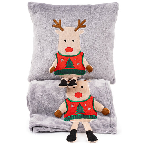 4Home Świąteczna poszewka na poduszkę Xmas Reindeer, 40 x 40 cm