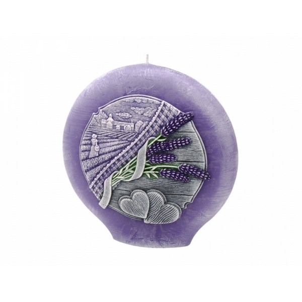 Dekoratívna okrúhla svíčka Lavender Kiss