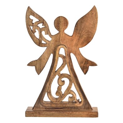 InDecor Izrezan angel iz mangovega lesa, 30 x 7,5x 47 cm