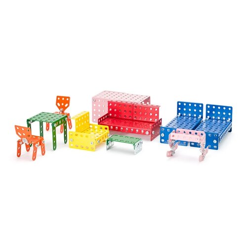 Merkur 48018 - Accesorii pentru căsuța de păpuși -mobilier, 219 piese