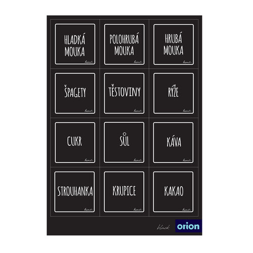 Orion Samolepky na dózy BLACK mix 47 černá CZ