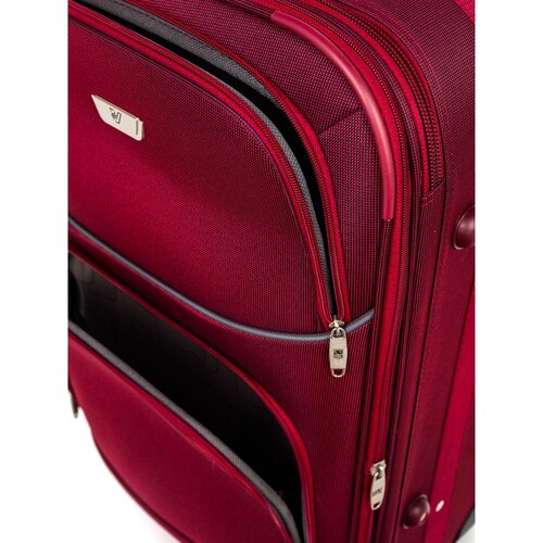 Pretty UP Cestovní textilní kufr TEX24 M, červená