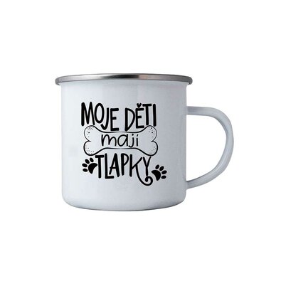 Bohemia Gifts Fém bögrés pohár - Mancsok, 350 ml