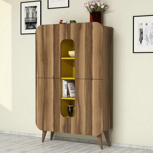 Skrinka Mine Walnut and Yellow