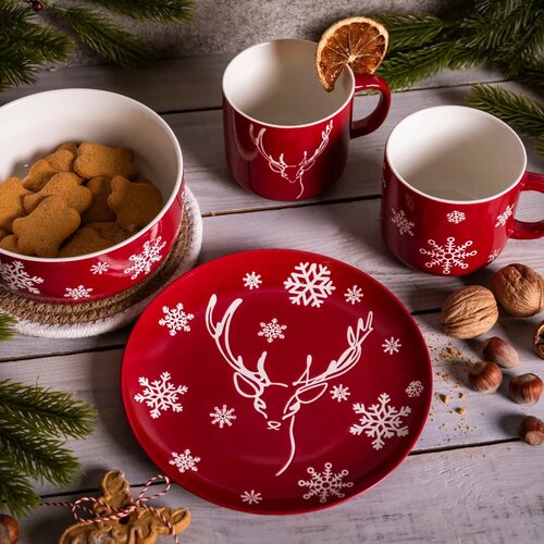 Cană din porțelan Altom Winter Dreams Deer 370 ml