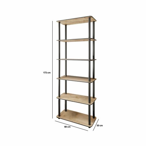 Regál Rect Oak, 6 polic