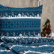 Lenjerie de pat 4Home Winter village, din bumbac, 140 x 220 cm, 70 x 90 cm