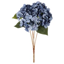 Buchet de hortensie albastru, 5 flori, 20 x 43 cm