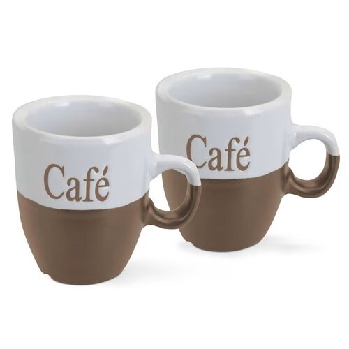 Set Steingutbecher Café 150 ml, hellbraun, 2 Stück