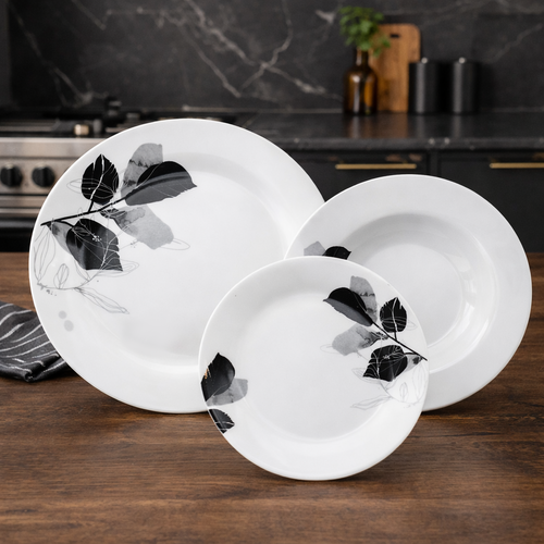 Arôme Home 18-teiliges Essgeschirrset Linde, extraweiß