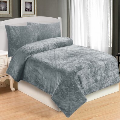 Bettwäsche Mikroplüsch Symbol Hellgrau, 140 x 200 cm, 70 x 90 cm