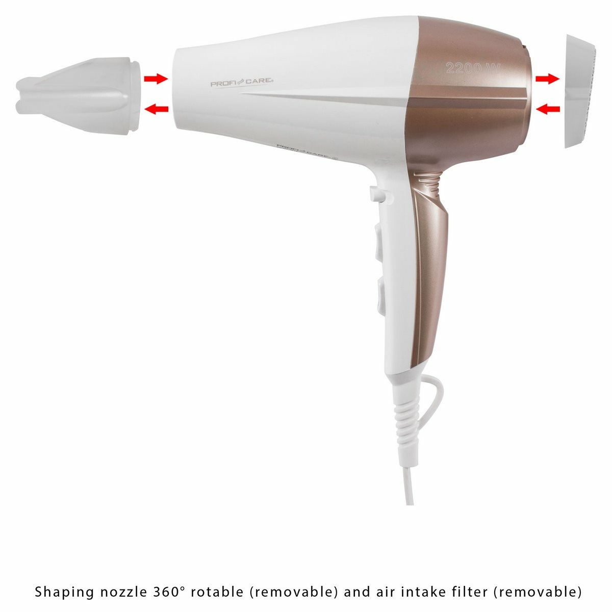 ProfiCare HT 3010 hajszárító, fehér termék 2. képe