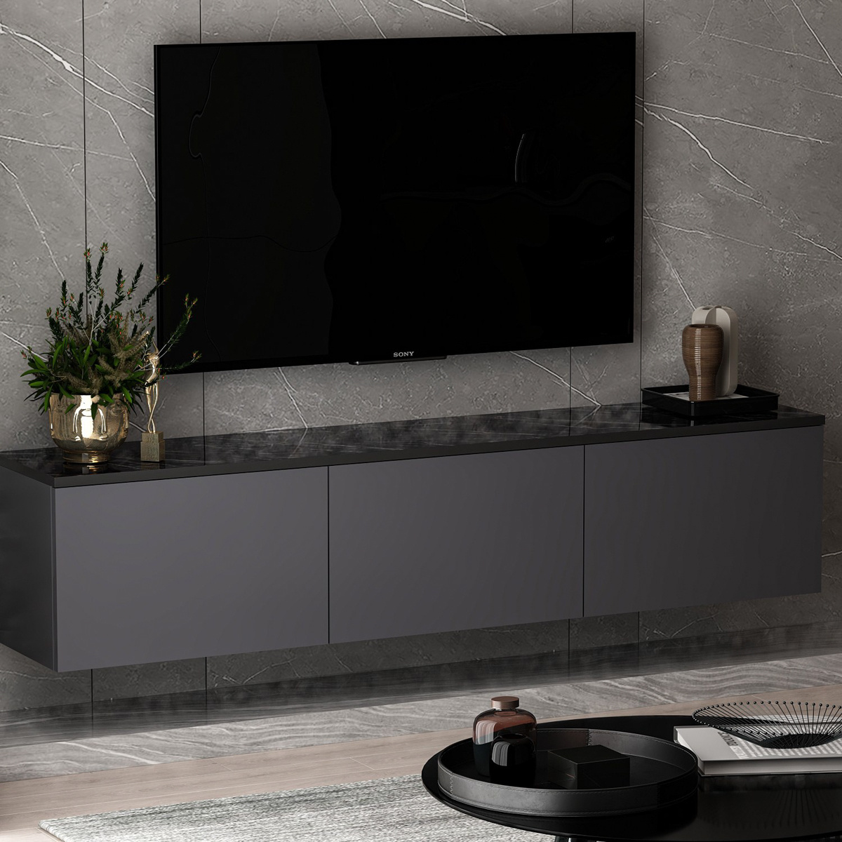 Televízny stolík Neon Anthracite