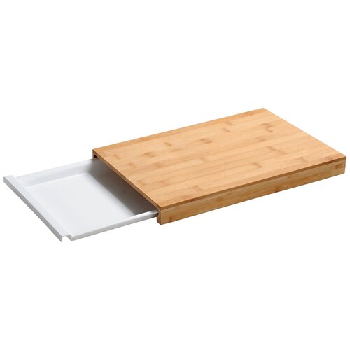 Kesper 58352 Deska za rezanje z odlagalno posodo,bela, 38 x 25 x 3,5 cm