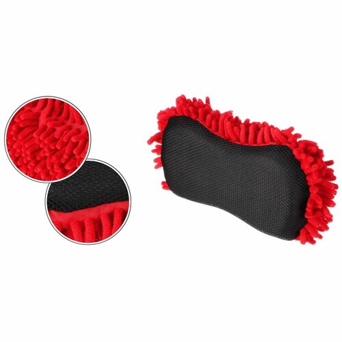 Sixtol Autowaschschwamm CAR DETAILING WASH 1 , 24 x 12,5 x 6 cm, schwarz-rot