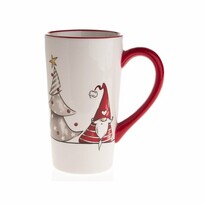Різдвяна керамічна чашка «Гном та північний олень», 580 мл, червоний