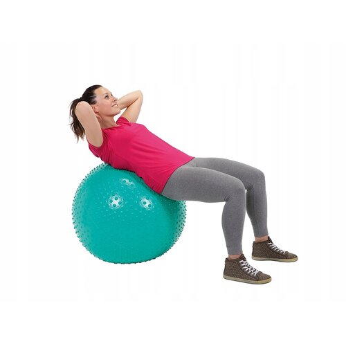 Gymnastik-Massageball 55 cm mit Pumpe, grau