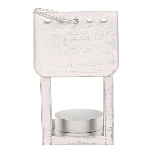 Lanterna metalică Cuib de pasăre, albă, 11 cm