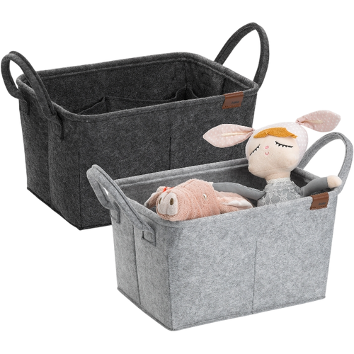 Kela Koš za shranjevanje z ročaji Fay, 35 x 25 cm,temno siva