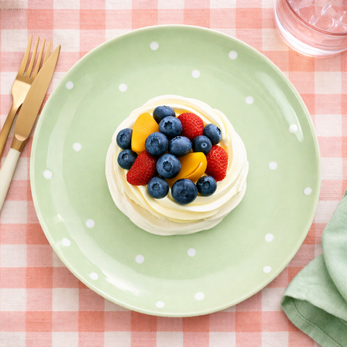 Farfurie ceramică întinsă cu buline,verde