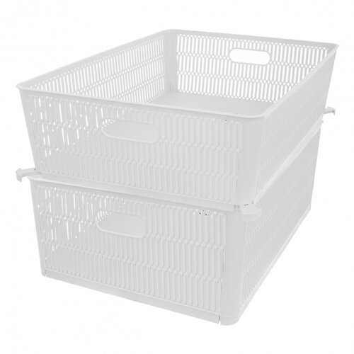 Orion Пластиковий штабельований кошик NESTA, 38 x 33 x 12,7 см, білий