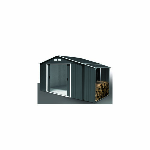 Duramax Metallunterstand für Holz, Anthrazit