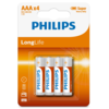 Philips AAA 1,5 V LongLife akkumulátorok, 4 db