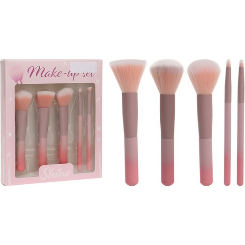 Set de pensule cosmetice roz, 5 buc