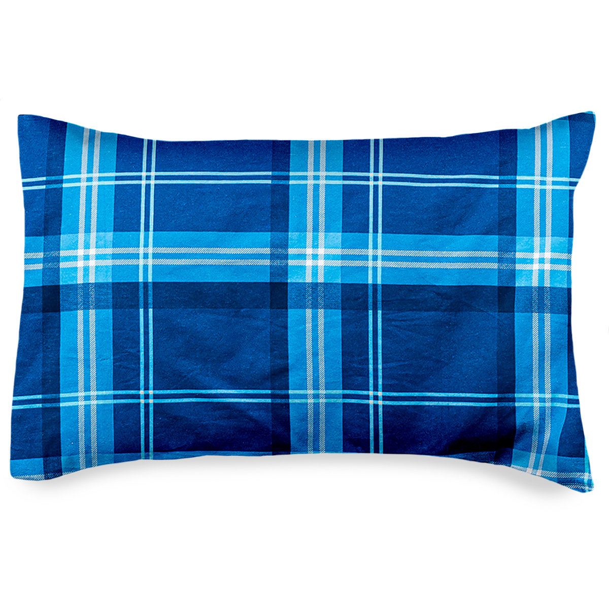 4Home Flanelový povlak na polštářek Blue plaid, 50 x 70 cm