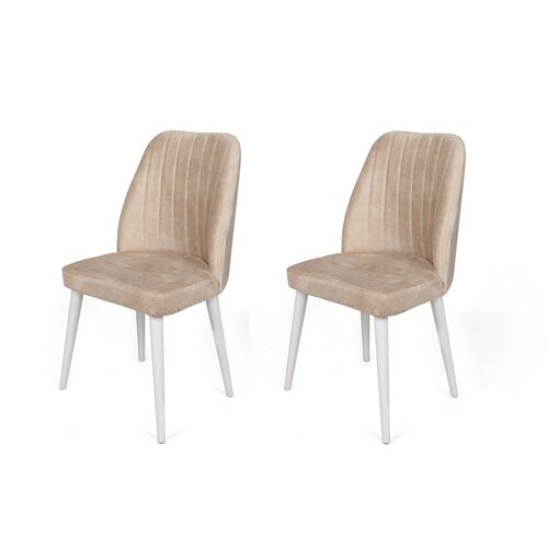 Sada jídelních židlí Alfa Beige and White, 2 ks
