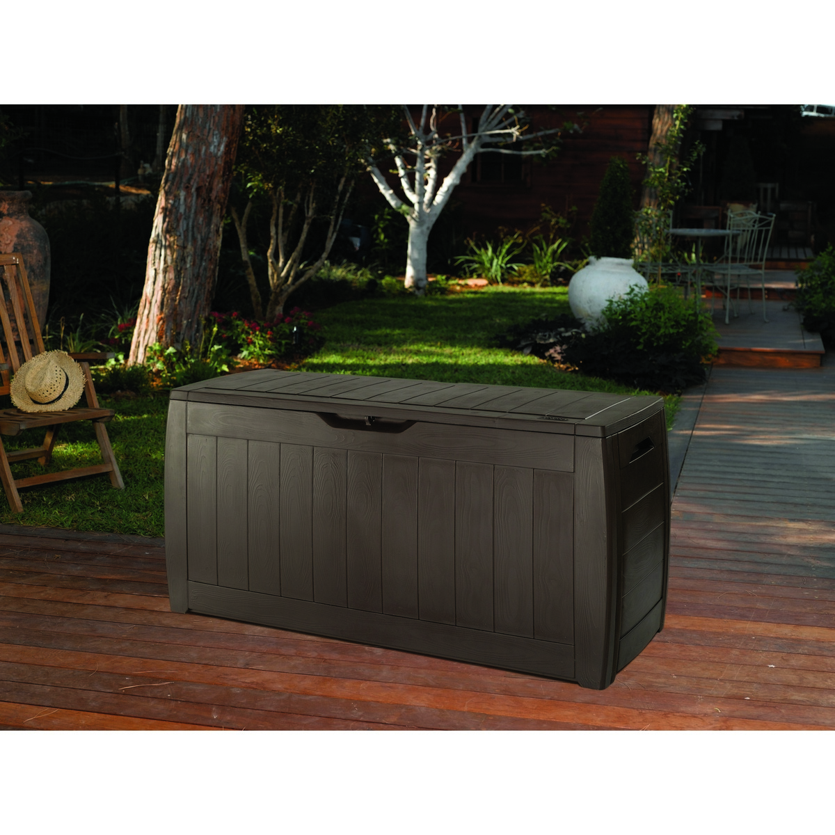 Keter Hollywood kerti tárolódoboz, barna, 270 l, 117 x 57 x 45 cm termék 2. képe