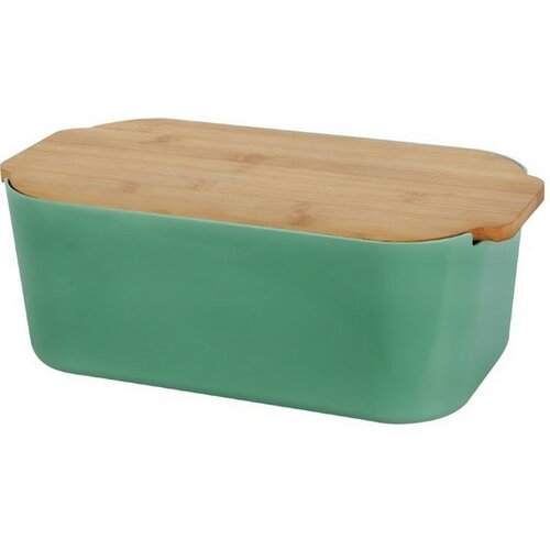 EH Box na pečivo s bambusovým vekom, tm. zelená, 33 x 12 x 18,5 cm